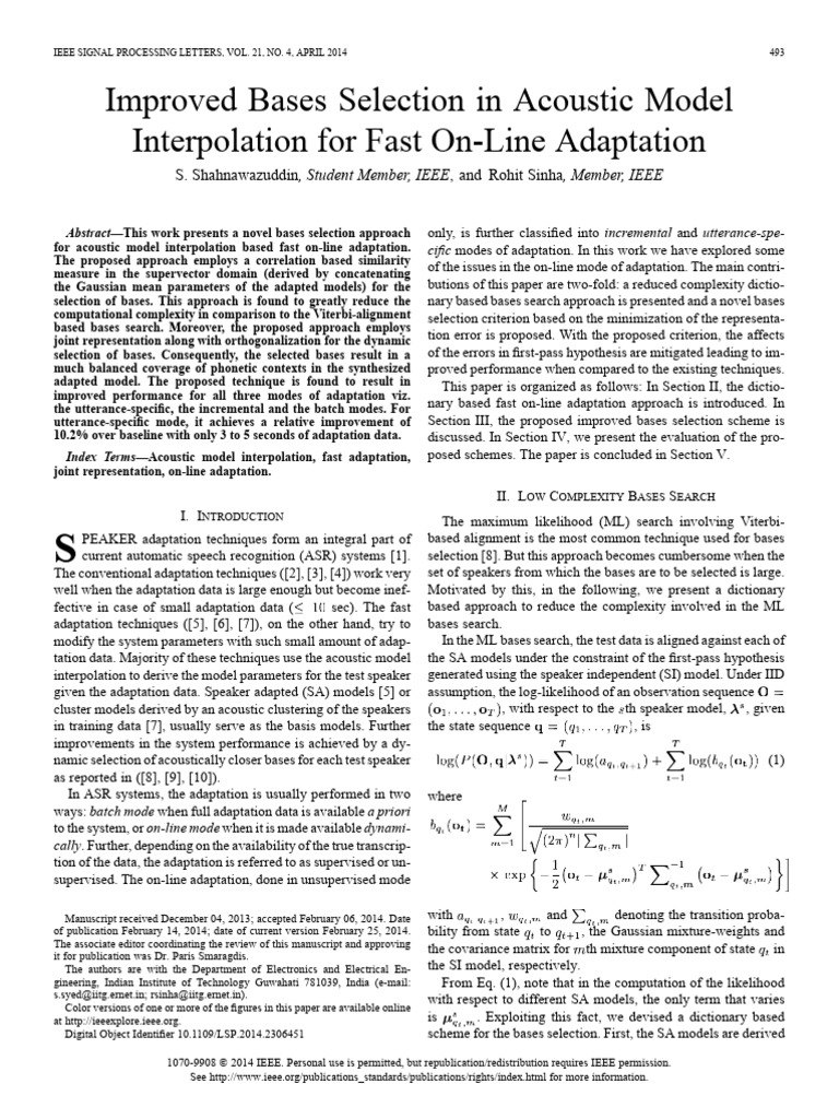 Improved Bases Selection in Acoustic Model Interpolation For Fast On ...