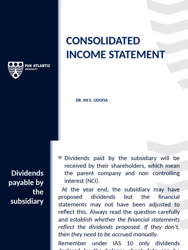 Consolidated Income Statement | PDF | Income Statement | Dividend