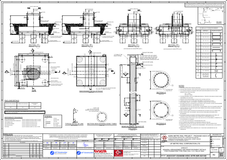 Pile Shaft and Cap Reinforcement Details | PDF