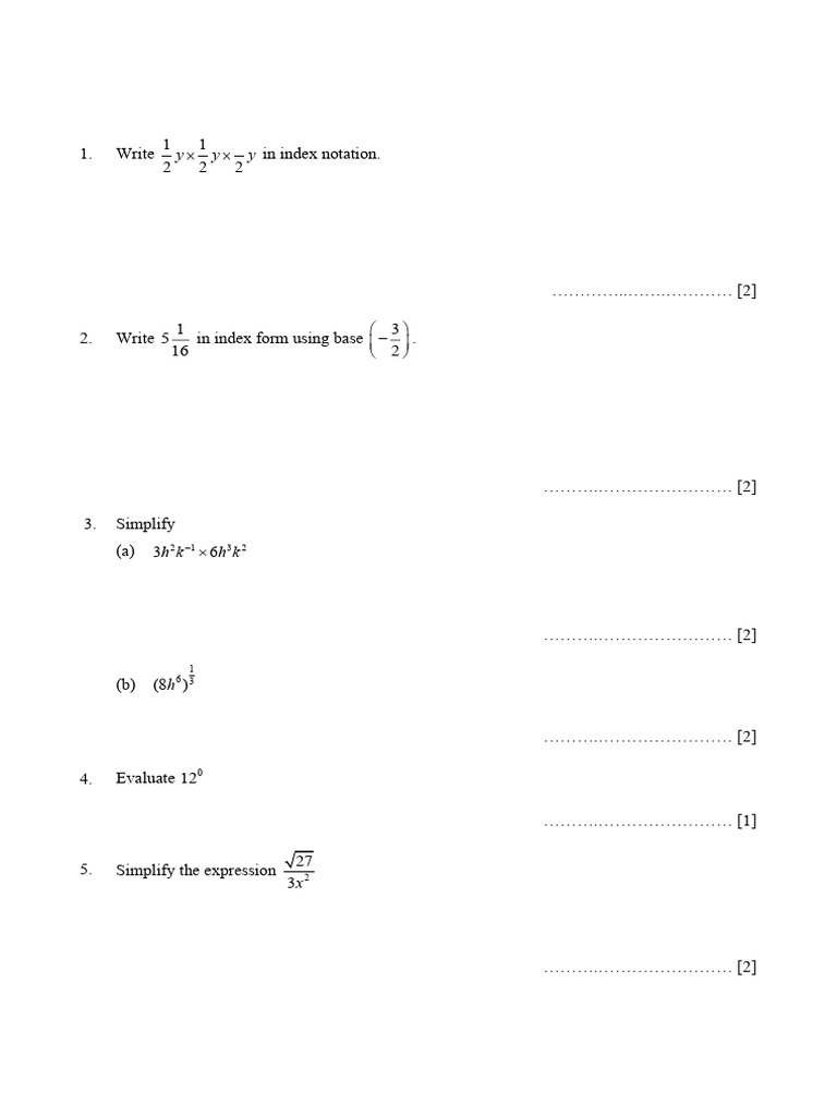 Math Problems on Index Notation and More | PDF | Applied Mathematics ...