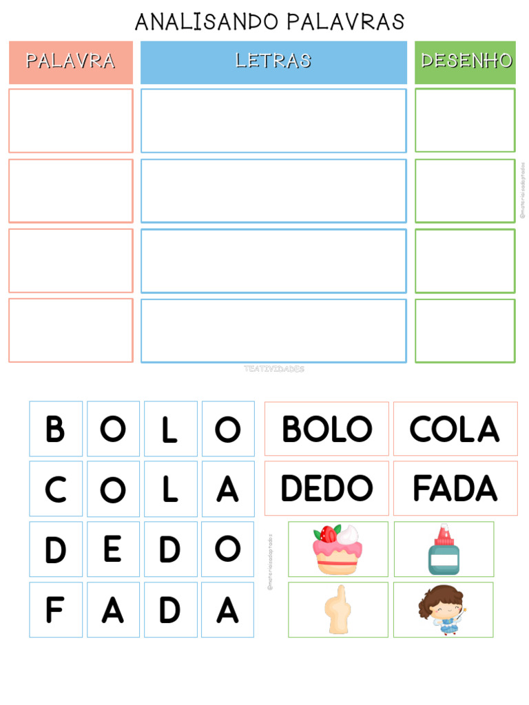 Analisando Palavras TEAtividades | PDF