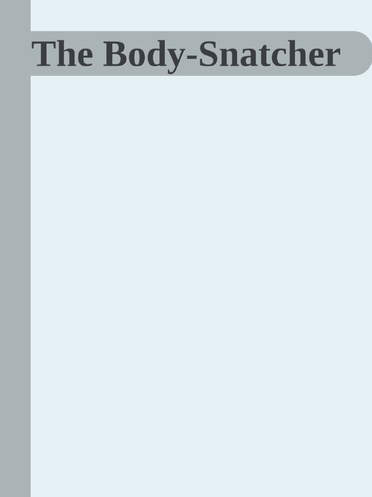 The Body Snatcher | PDF