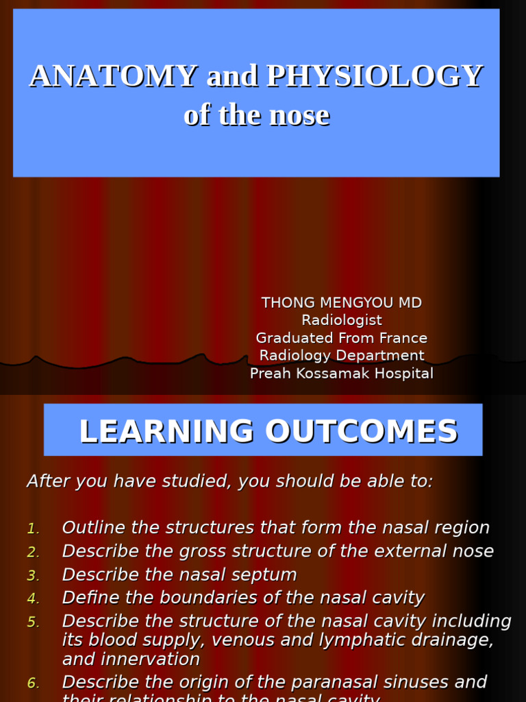 Anatomy and Physiology of the Nose | PDF | Human Nose | Otorhinolaryngology