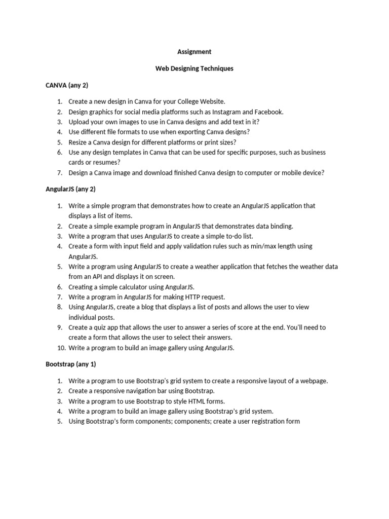 Web Designing Techniques Assignment | PDF