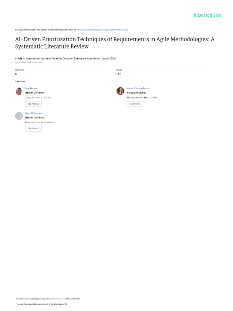 AI in Requirements Prioritization | PDF | Machine Learning | Agile ...