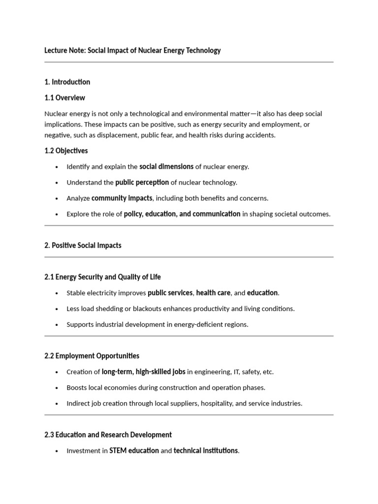 Social Impacts of Nuclear Energy | PDF | Nuclear Power | Energy Development