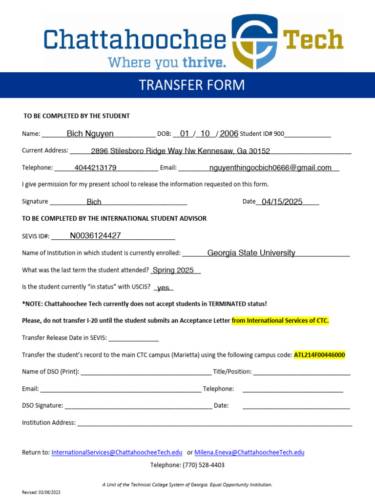 5 Transfer Form | PDF