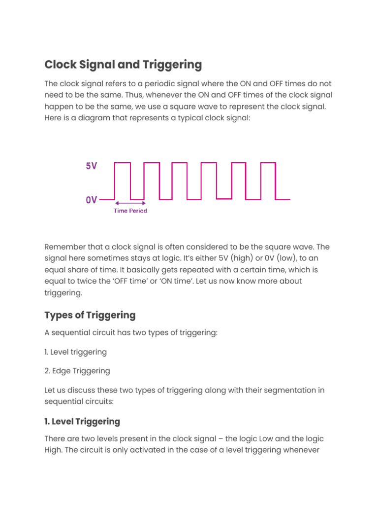 Clock Signal and Triggering Methods | PDF | Digital Electronics ...