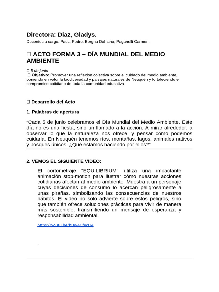Dia Del Medio Ambiente | PDF | Entorno natural