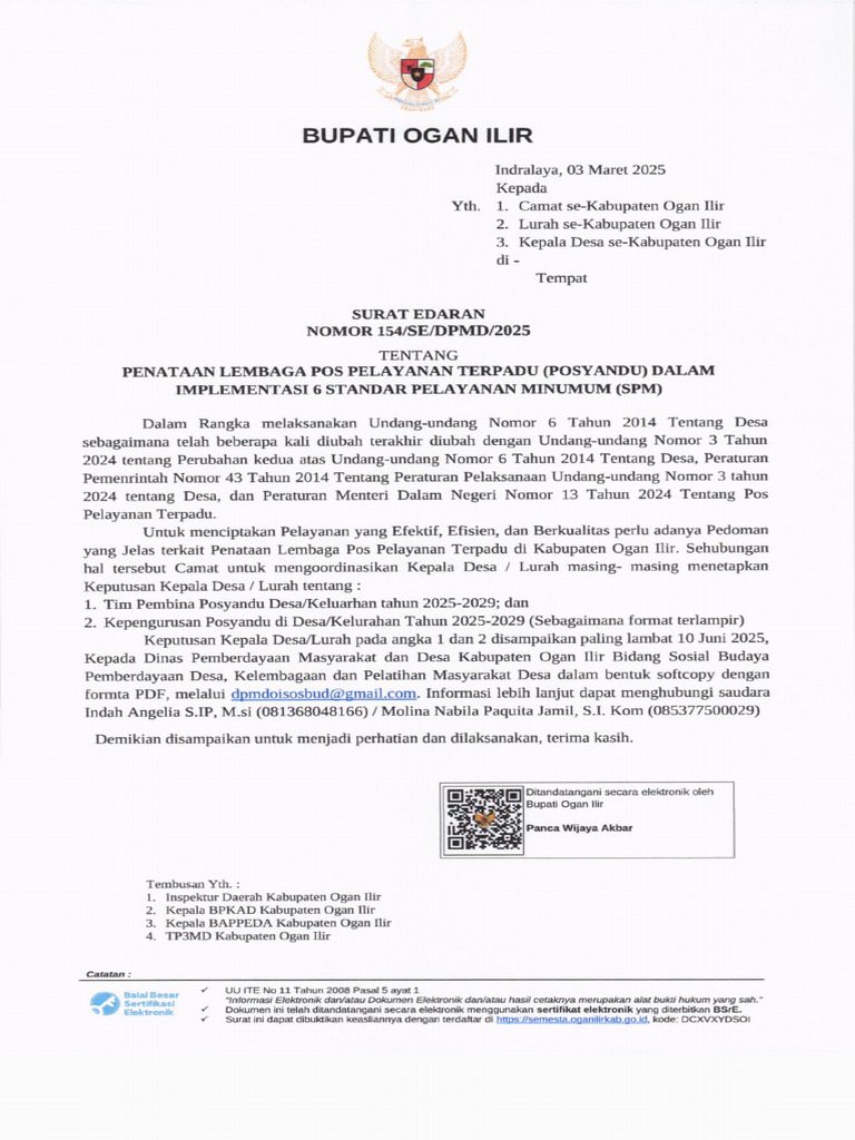 Surat Edaran Posyandu | PDF