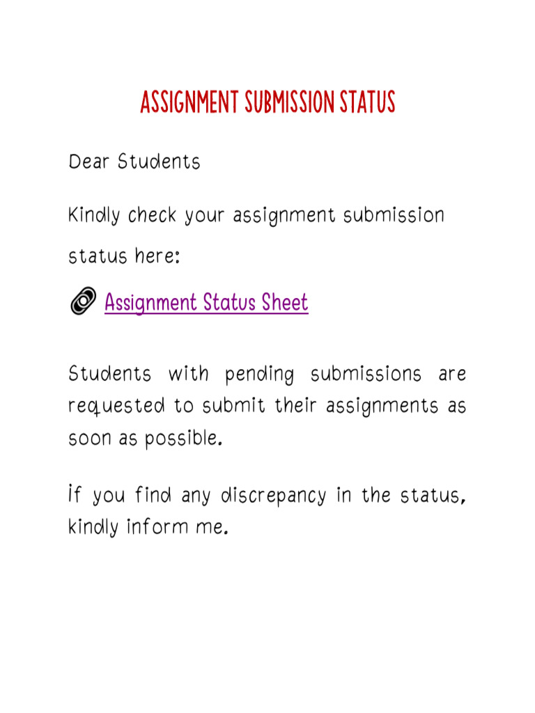 Assignment Status | PDF