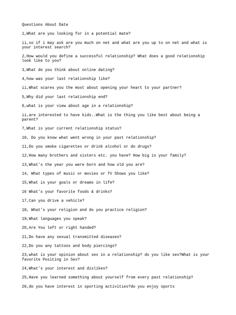 Trust Questions | PDF | Soulmate | Love