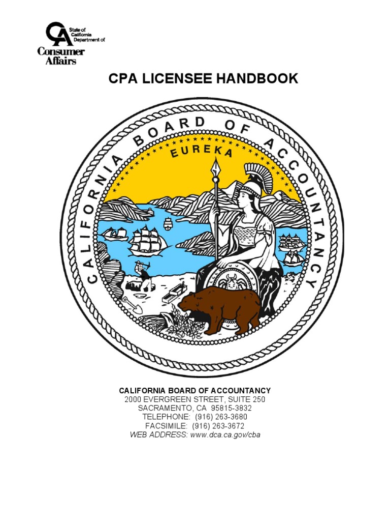 CBA Form CPA Handbook | PDF | Certified Public Accountant | Licensure