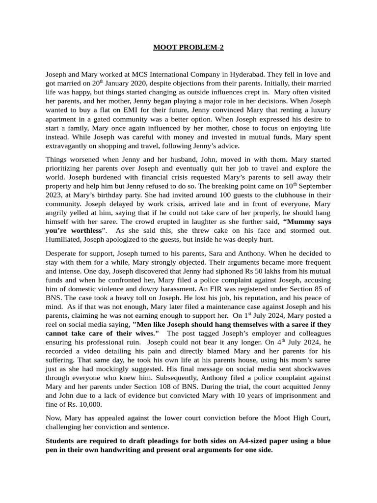 Moot Problem-2 | PDF | Crimes | Crime & Violence