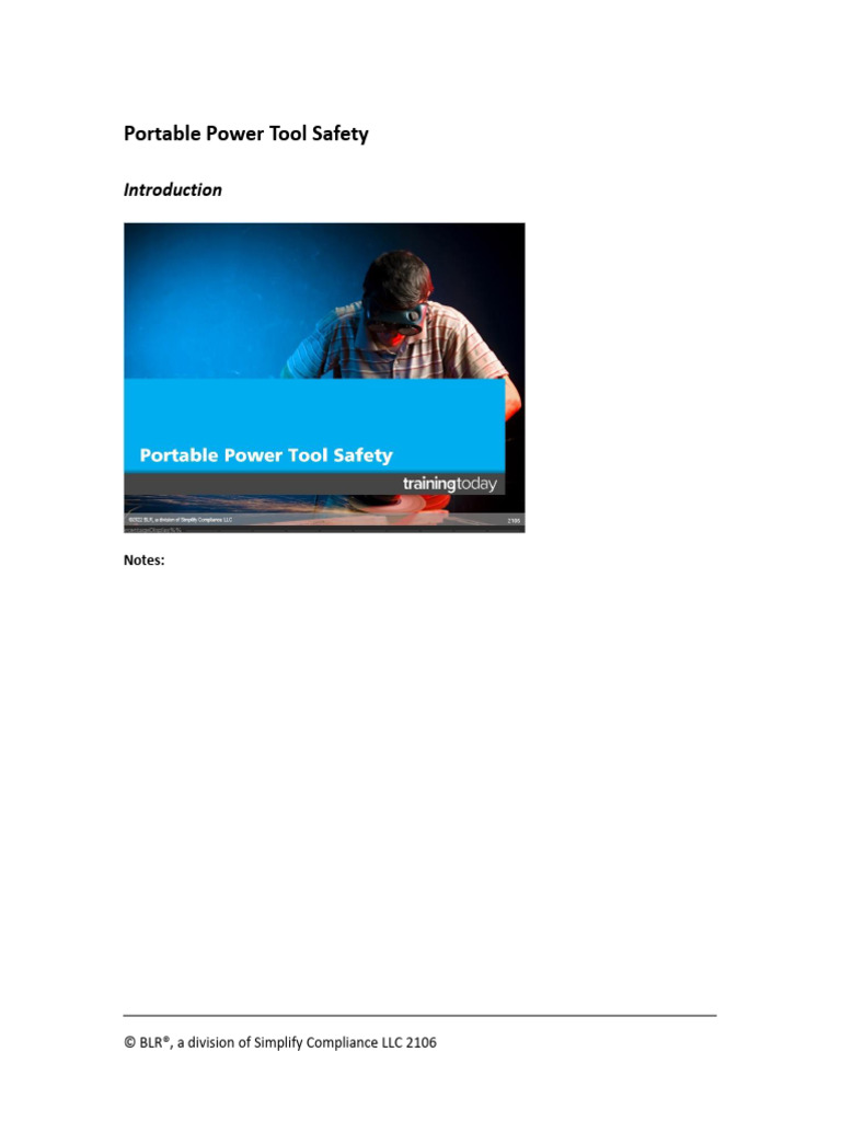 Portable Power Tool Safety - Transcript | PDF | Safety | Switch