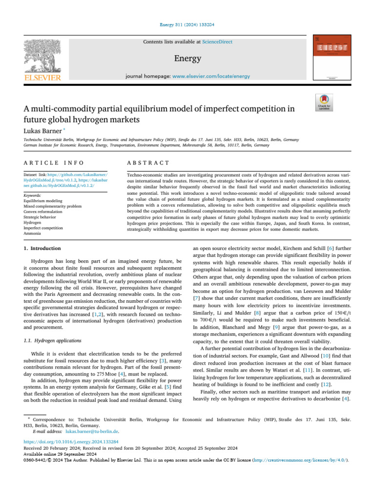 A Multi-Commodity Partial Equilibrium Model of Imperfect Competition in ...