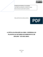 A CRÍTICA DA RELIGIÃO NA OBRA “DIFERENÇA DA