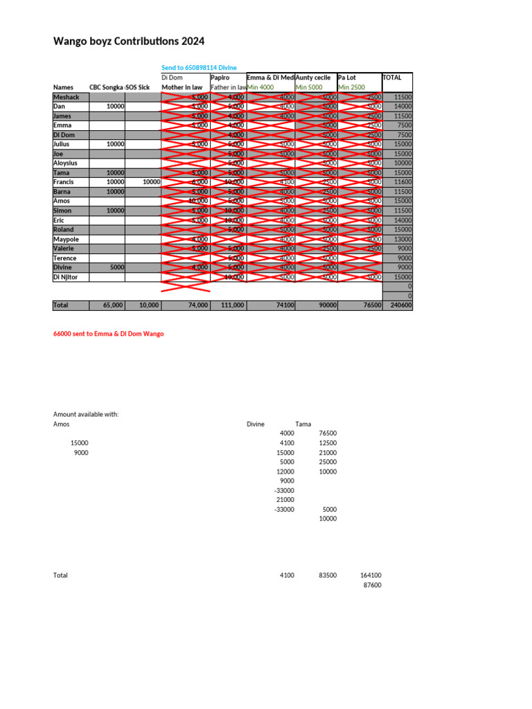 2024 Monthly Contribution Summary | PDF