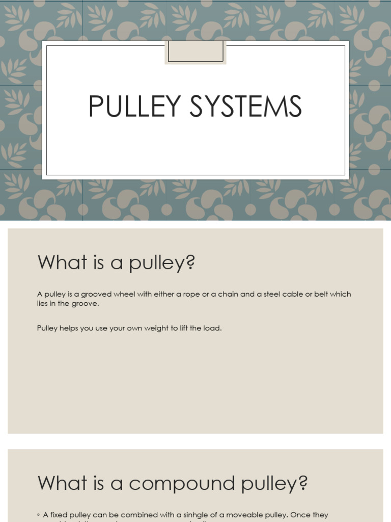 Understanding Compound Pulley Systems | PDF