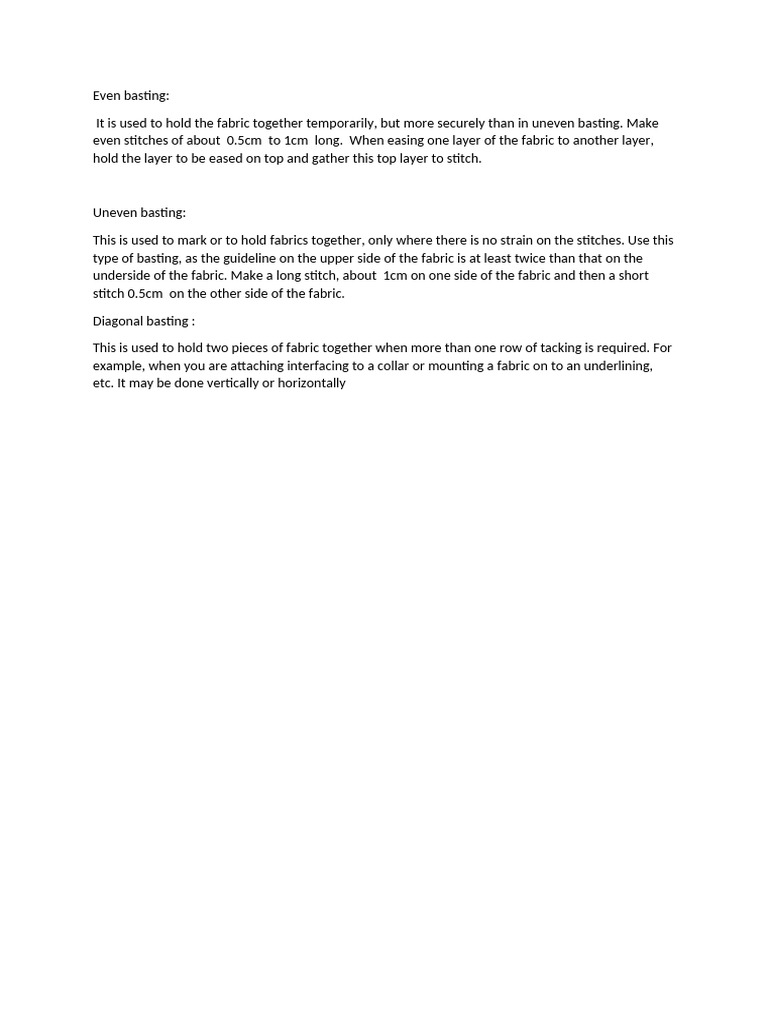 Basic Hand Stitches | PDF