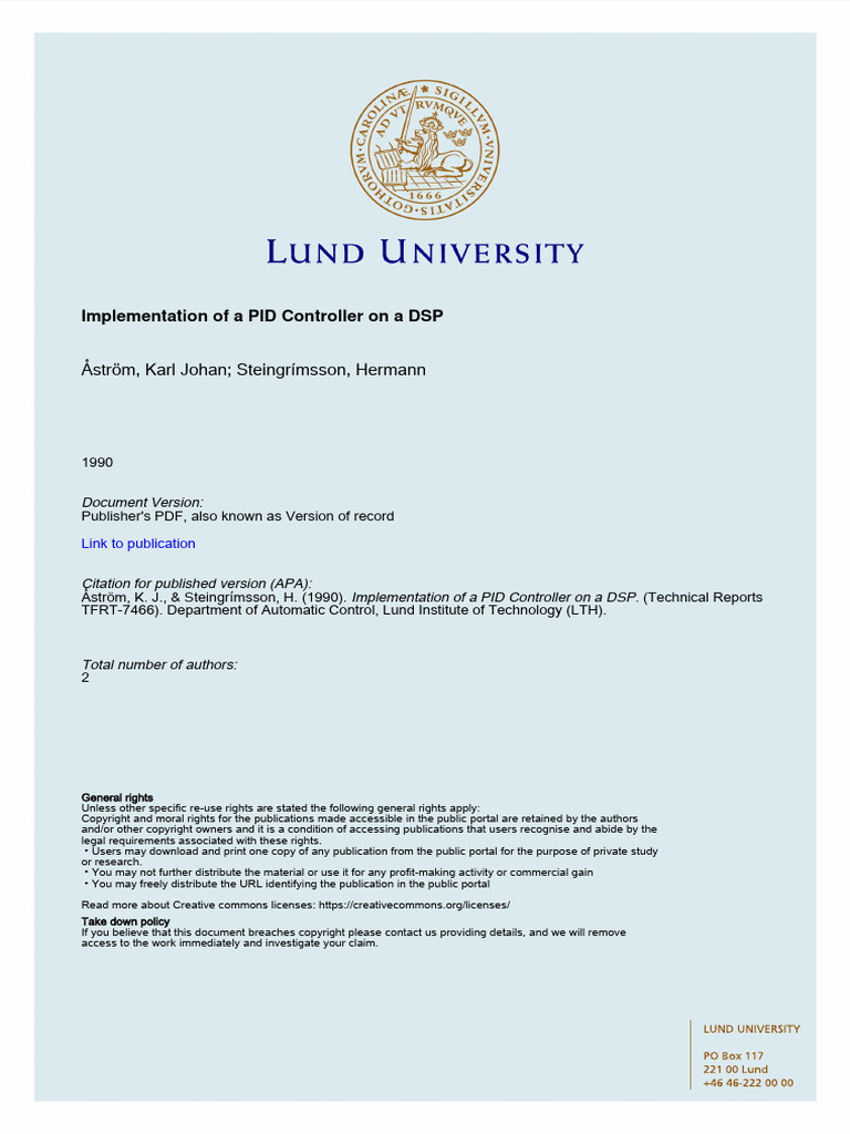 Implementation of A PID Controller On A | PDF