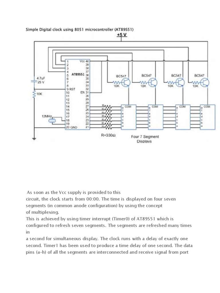 Simple Digital Clock with 8051 Microcontroller | PDF | Technology ...