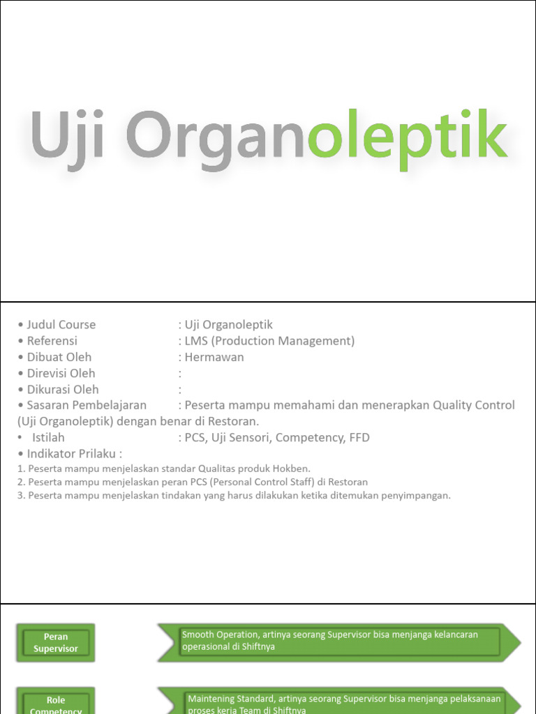 Uji Organoleptik | PDF