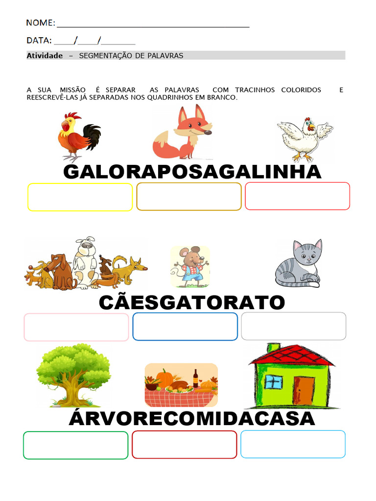 Atividade de Segmentação de Palavras | PDF