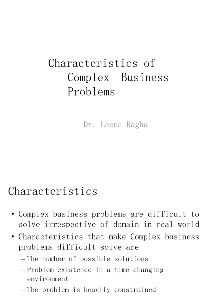 Understanding Complex Business Problems | PDF | Mathematical ...