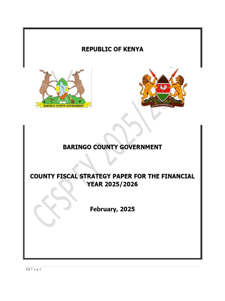 Baringo County Fiscal Strategy 2025/26 | PDF | Inflation | Monetary Policy
