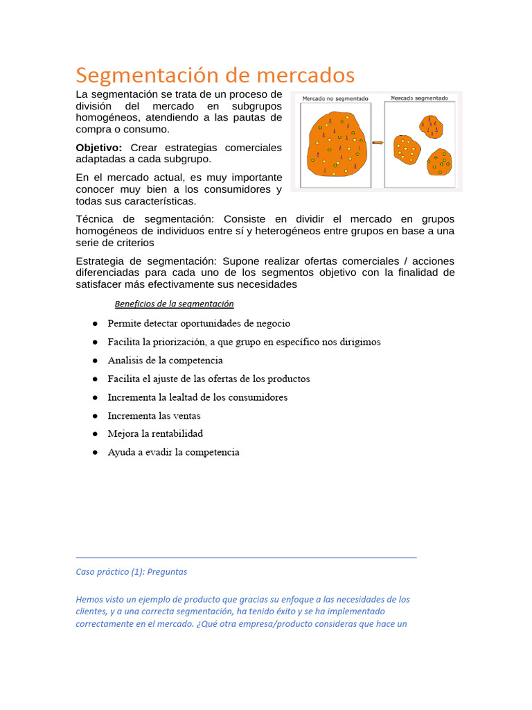 Estrategias de Segmentación de Mercados | PDF | Segmentación de mercado ...