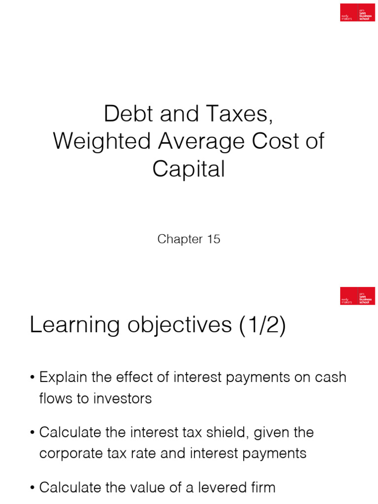 Session 9 - Debt and Taxes | PDF | Cost Of Capital | Leverage (Finance)