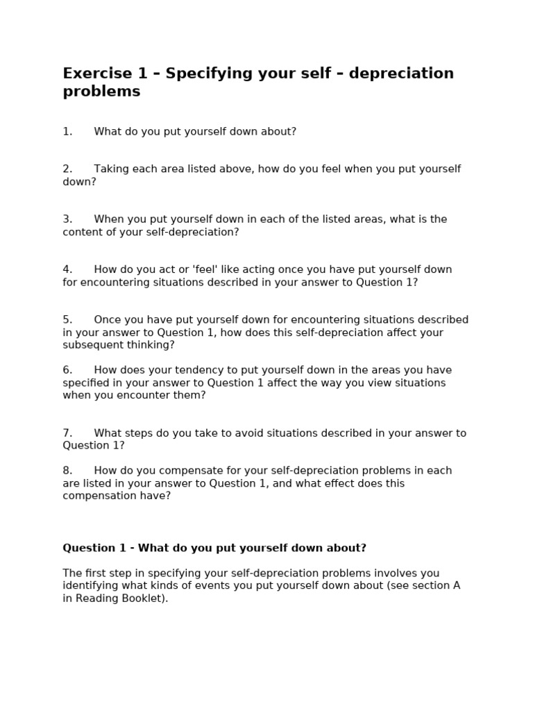 Exercise Booklet 1 - Problem Specification. Docx 2 | PDF | Emotions ...