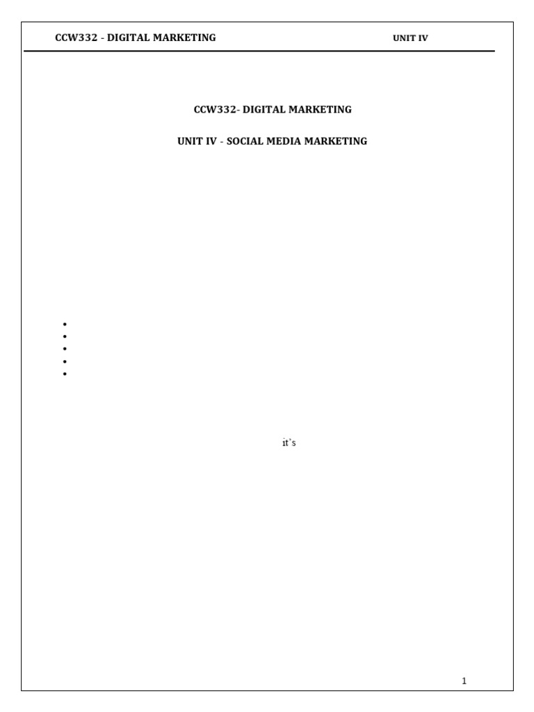 DM UNIT 4& 5-1 | PDF | Social Media Marketing | Popular Culture & Media ...