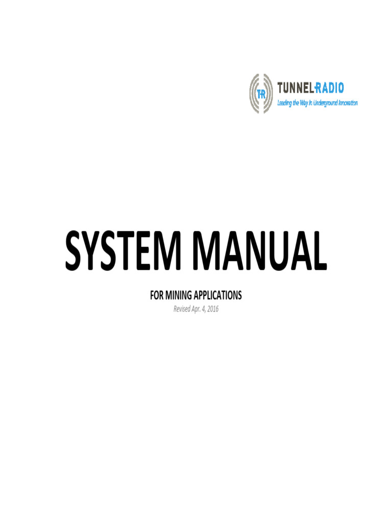 Mining Communication System Manual | PDF | Radio Frequency ...