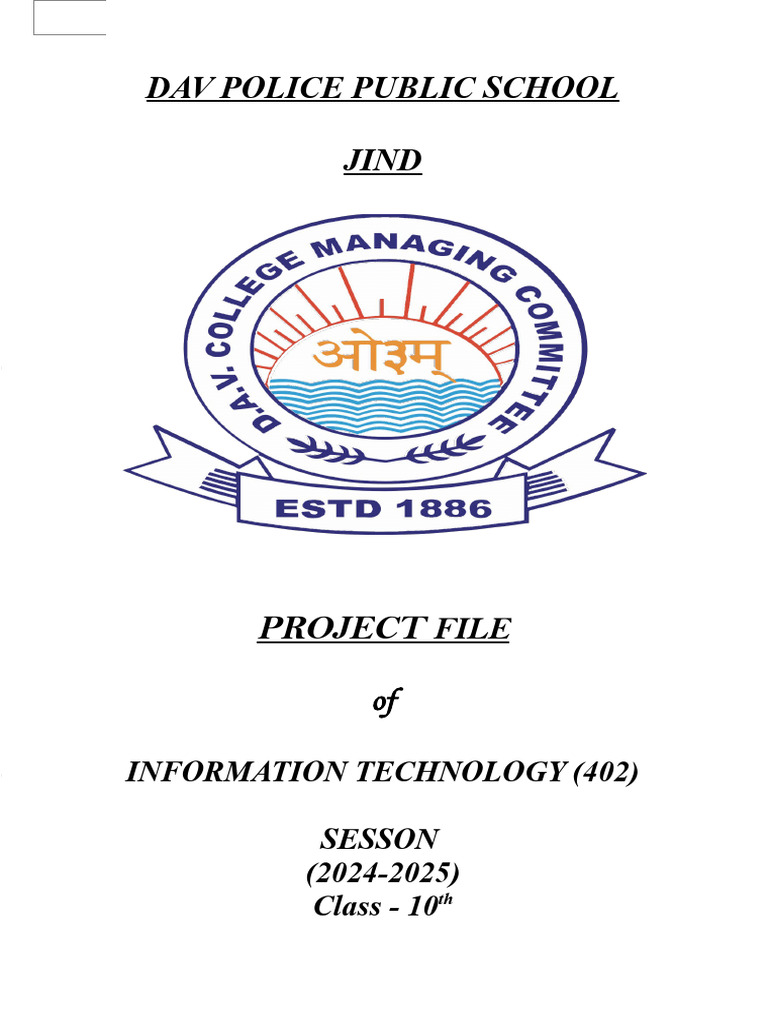 IT Project File for Class 10 Students | PDF | Computing | Software