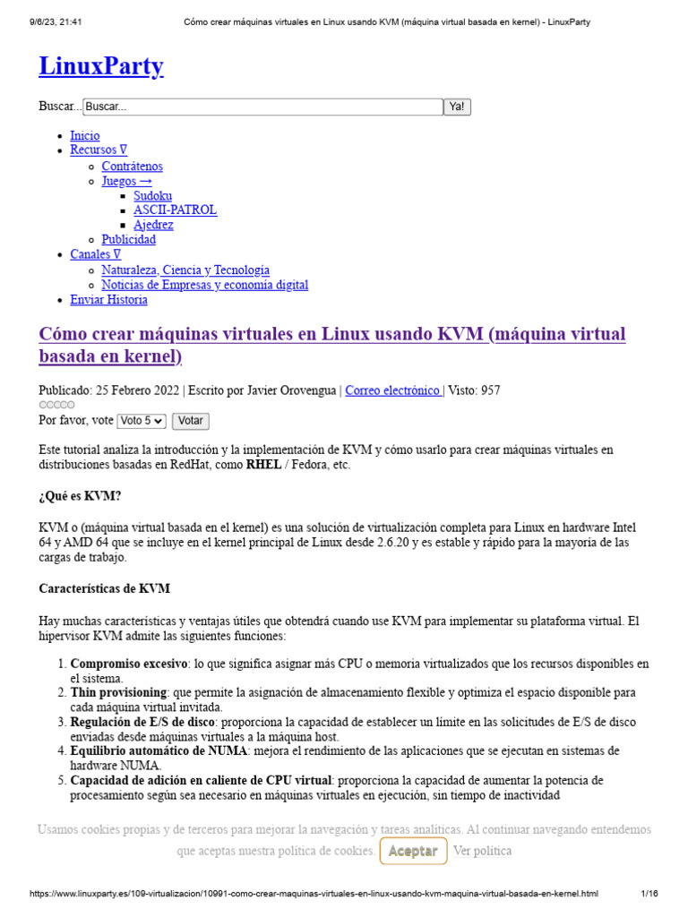 Crear máquinas virtuales con KVM en Linux | PDF | Máquina virtual ...