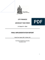 2011 City Finance Final Implementation Report With Appendices