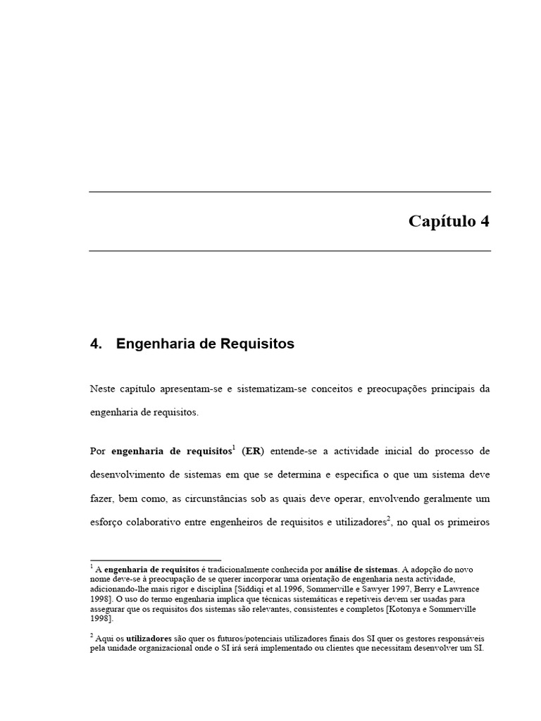 Engenharia de Requisitos em Sistemas | PDF | Engenharia de Software ...
