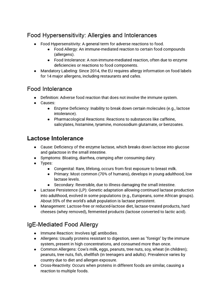 Understanding Food Allergies and Intolerances | PDF | Allergy | Food ...