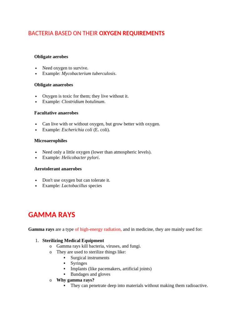 Bacteria and Gamma Rays Explained | PDF