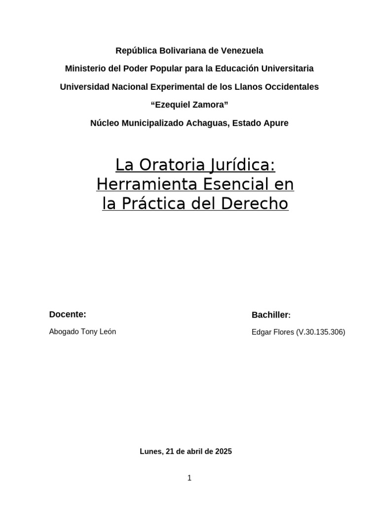 Oratoria Jurídica: Clave en el Derecho | PDF | Hablar en público | Las ...
