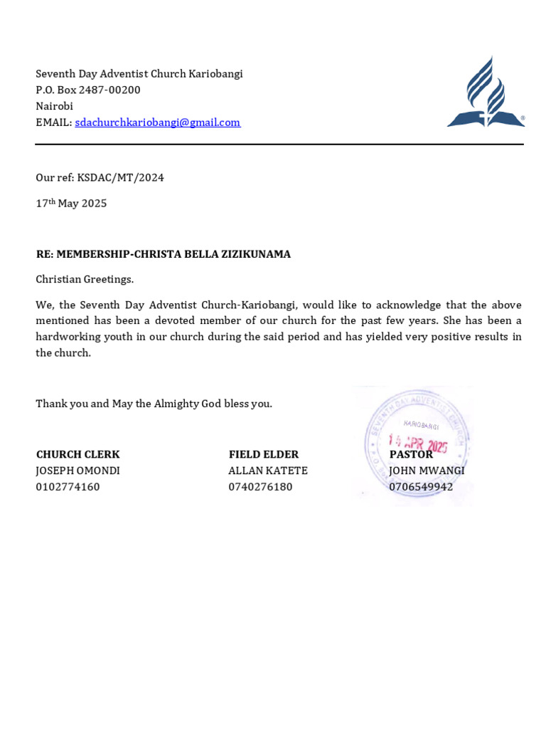 Membership Acknowledgment Letter | PDF