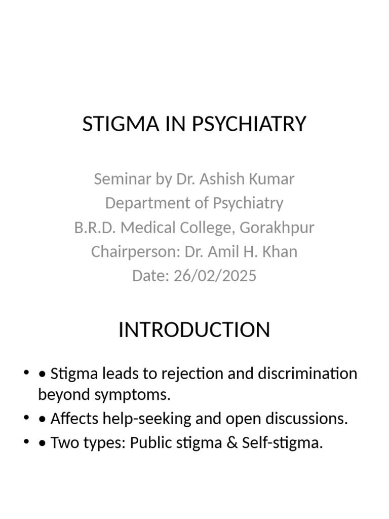 Stigma in Psychiatry: Insights and Solutions | PDF | Social Stigma ...