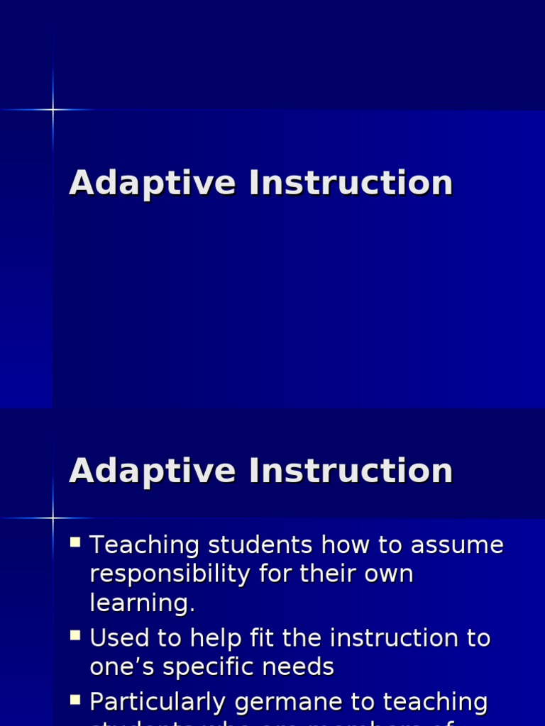Adaptive Instruction | PDF