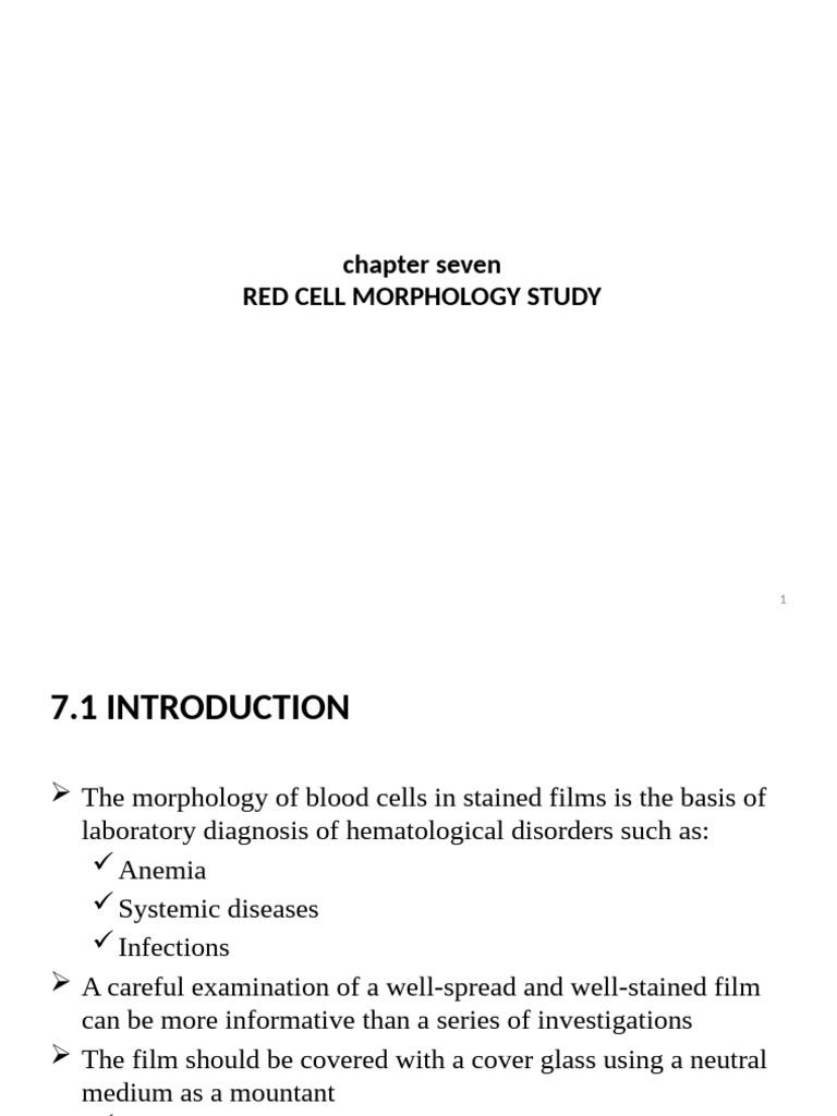 Red Cell Morphology in Hematology | PDF | Anemia | Red Blood Cell