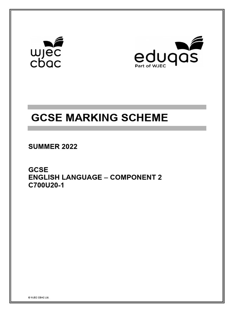 GCSE English Language Marking Scheme 2022 | PDF | Communication | Human ...