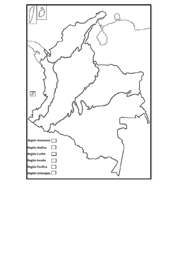 Croquis de Colombia Con Las Regiones de Colombia | PDF
