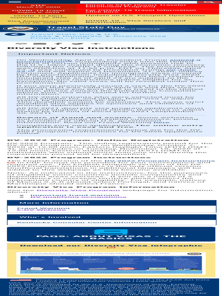 Diversity Visa Program Instructions | PDF | Travel Visa | Immigration