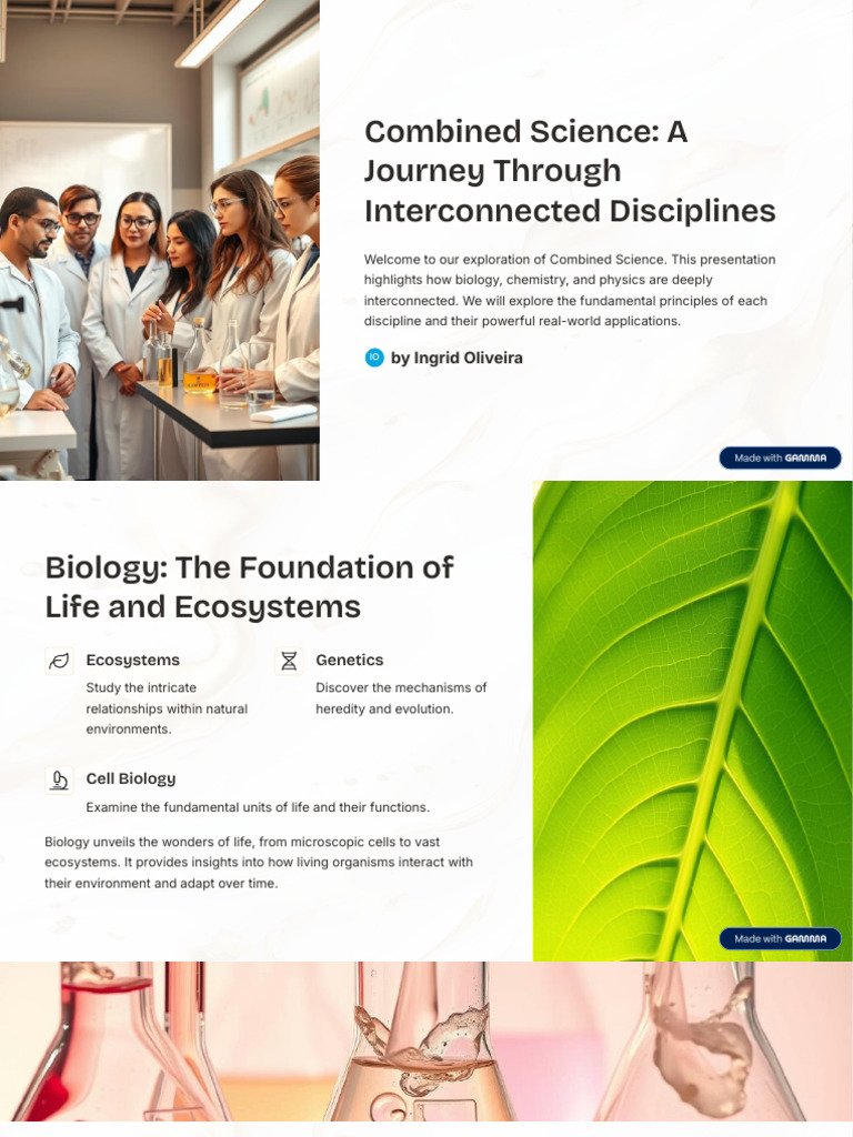 Combined Science: Interconnected Disciplines | PDF | Physics | Chemistry
